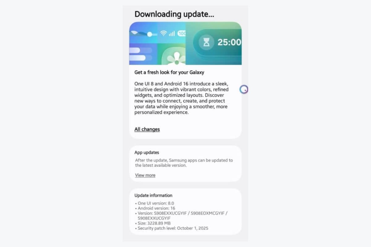 Samsung Galaxy S22 riceve la One UI 8
